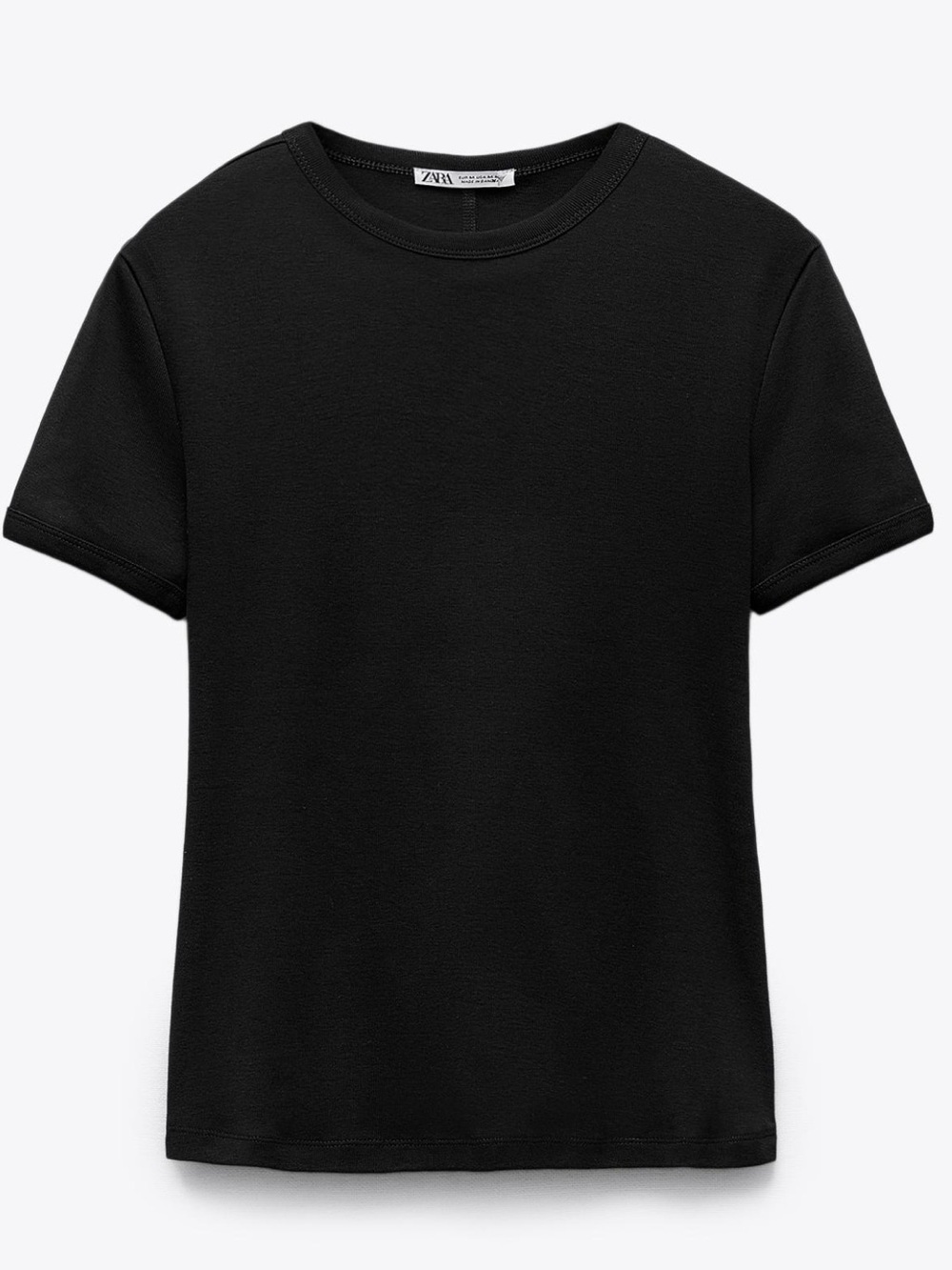 Zara Black Short Sleeve Crewneck Tee